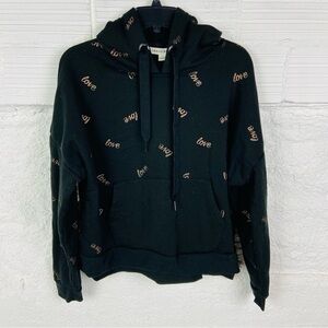 Urban rebel Chic Black Love Print Hoodie size medium